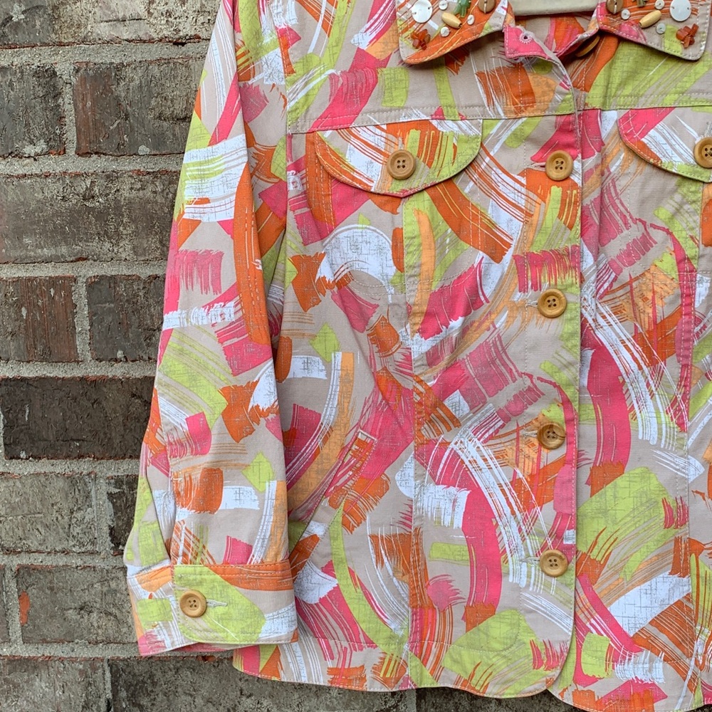 Take 50% Ruby Rd. Multicolor Abstract Jean Jacket… - image 4